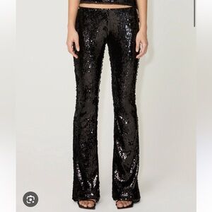 KHY - Black Sequin Low Rise Pants